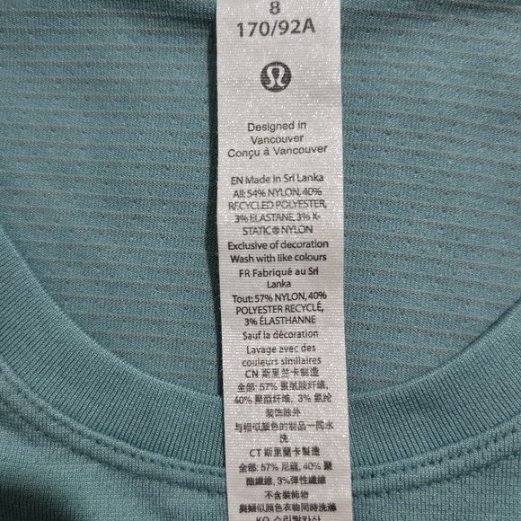 lululemon athletica Ribbed Cropped Long-Sleeve Top in Teal - Picture 5 of 5